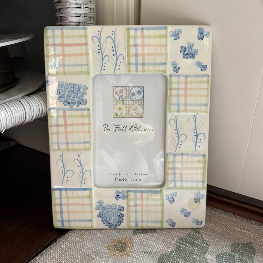 Plaid and Floral Photo Frame